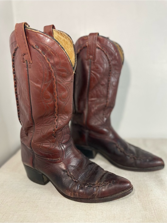 Other - Vintage Acme 1970s-80s Burgundy/Oxblood Acme Bucklace Western Cowboy Boots